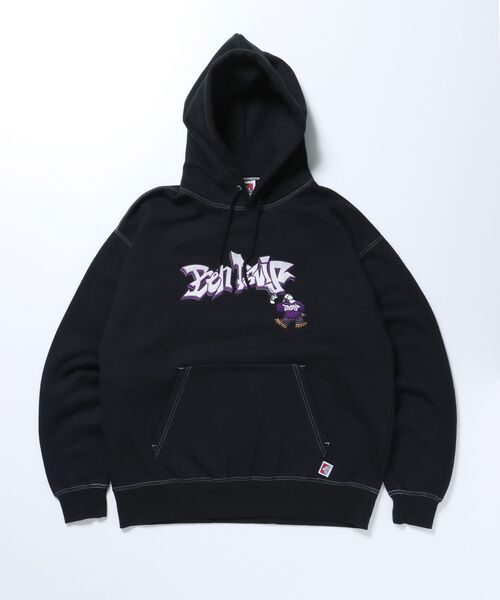 BEN DAVIS（ベンデイビス）の「【BEN DAVIS(ベンデイビス)】 SPRAY ART HOODIE / ロゴ ビッグ 裏起毛 プルオーバー パーカー（パーカー・メンズ・オフホワイト/ブルー系その他2/ブラック・X-LARGE/MEDIUM/LARGE）」の14枚目の写真
