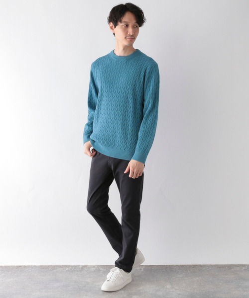 GLOBAL WORK(グローバルワーク)の「洗えるスマートケーブルニット/196541(ニット/セーター・メンズ・ライトブルー/その他/ベージュ系その他3/ネイビー/オフホワイト・X-LARGE/SMALL/MEDIUM/LARGE)」の6枚目の写真