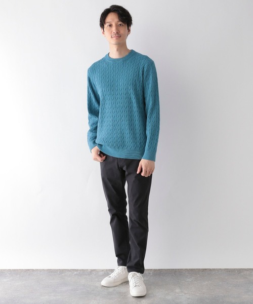 GLOBAL WORK(グローバルワーク)の「洗えるスマートケーブルニット/196541(ニット/セーター・メンズ・ライトブルー/その他/ベージュ系その他3/ネイビー/オフホワイト・X-LARGE/SMALL/MEDIUM/LARGE)」の7枚目の写真