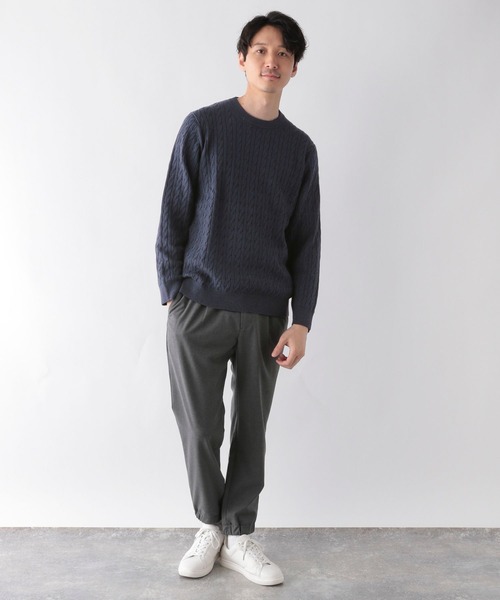 GLOBAL WORK(グローバルワーク)の「洗えるスマートケーブルニット/196541(ニット/セーター・メンズ・ライトブルー/その他/ベージュ系その他3/ネイビー/オフホワイト・X-LARGE/SMALL/MEDIUM/LARGE)」の10枚目の写真