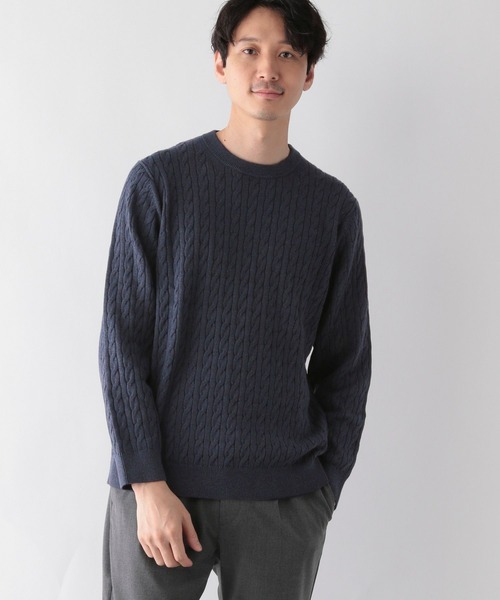 GLOBAL WORK(グローバルワーク)の「洗えるスマートケーブルニット/196541(ニット/セーター・メンズ・ライトブルー/その他/ベージュ系その他3/ネイビー/オフホワイト・X-LARGE/SMALL/MEDIUM/LARGE)」の12枚目の写真