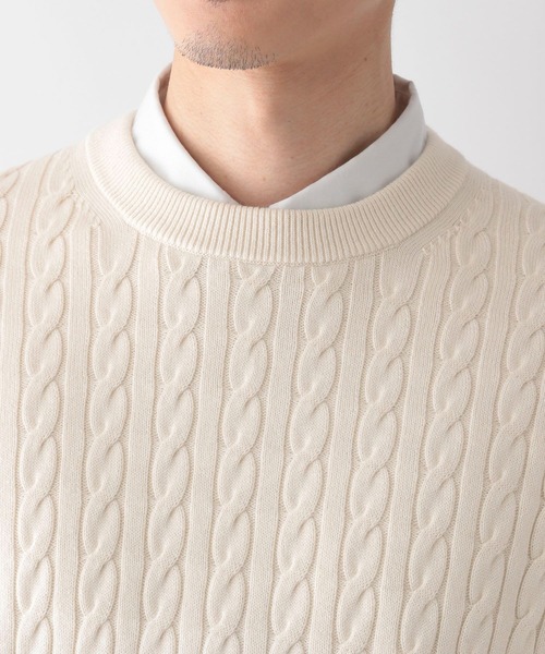 GLOBAL WORK(グローバルワーク)の「洗えるスマートケーブルニット/196541(ニット/セーター・メンズ・ライトブルー/その他/ベージュ系その他3/ネイビー/オフホワイト・X-LARGE/SMALL/MEDIUM/LARGE)」の16枚目の写真