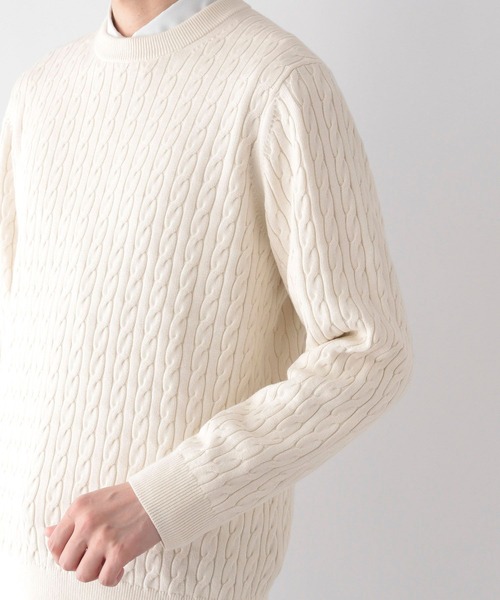 GLOBAL WORK(グローバルワーク)の「洗えるスマートケーブルニット/196541(ニット/セーター・メンズ・ライトブルー/その他/ベージュ系その他3/ネイビー/オフホワイト・X-LARGE/SMALL/MEDIUM/LARGE)」の17枚目の写真