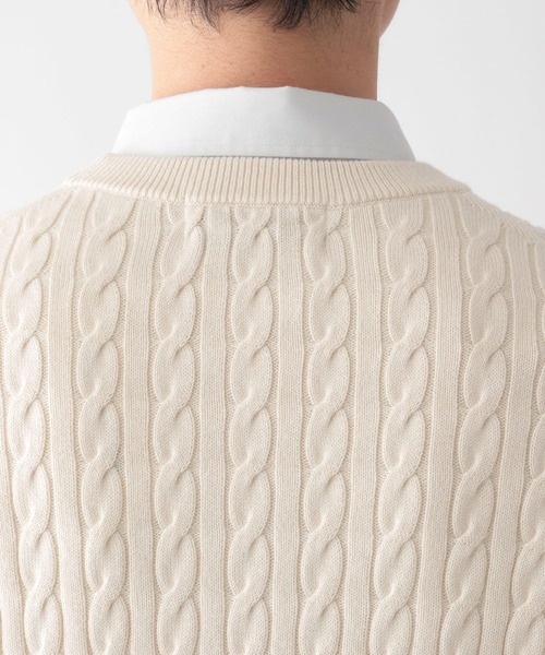 GLOBAL WORK(グローバルワーク)の「洗えるスマートケーブルニット/196541(ニット/セーター・メンズ・ライトブルー/その他/ベージュ系その他3/ネイビー/オフホワイト・X-LARGE/SMALL/MEDIUM/LARGE)」の19枚目の写真