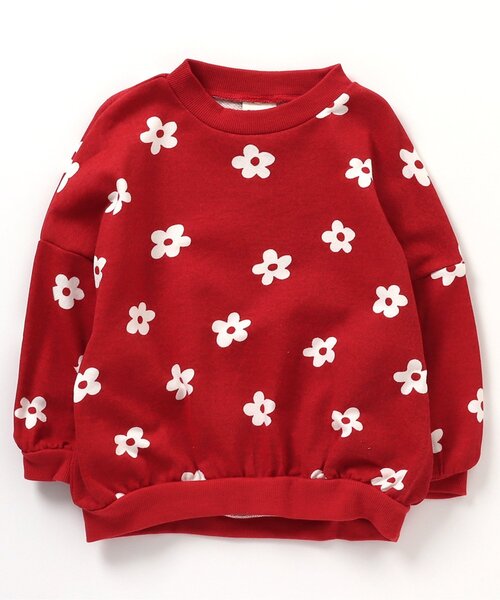 BREEZE（ブリーズ）の「【リンクコーデ可能】総柄トレーナー（スウェット・キッズ・ワインレッド/アイボリー/サックスブルー/キャメル/ブラック・110/140/90/100/130/120/80）」の5枚目の写真