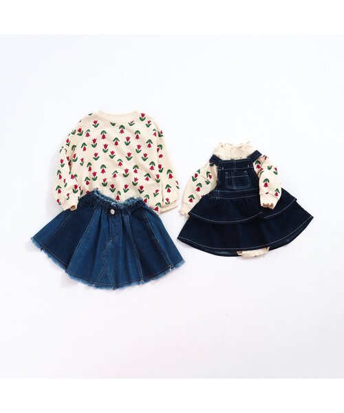 BREEZE（ブリーズ）の「【リンクコーデ可能】総柄トレーナー（スウェット・キッズ・ワインレッド/アイボリー/サックスブルー/キャメル/ブラック・110/140/90/100/130/120/80）」の9枚目の写真