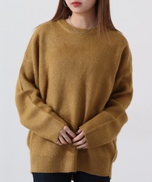 柄込みビッグクルーニット