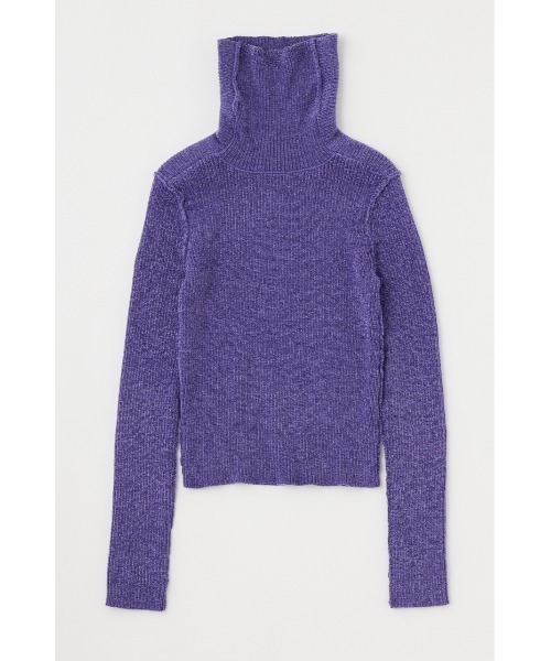 MOUSSY（マウジー）の「HI NECK RIB ニット（ニット/セーター・レディース・ホワイト系その他/イエロー/パープル/ブラック系その他・FREE）」の3枚目の写真