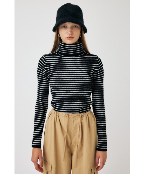 MOUSSY（マウジー）の「HI NECK RIB ニット（ニット/セーター・レディース・ホワイト系その他/イエロー/パープル/ブラック系その他・FREE）」の7枚目の写真