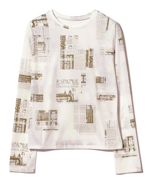 Ray BEAMS（レイビームス）の「Ray BEAMS / ニュース ペーパー プリント Tシャツ（Tシャツ/カットソー・レディース・ベージュ/ブルー系その他3・ONE SIZE）」の22枚目の写真