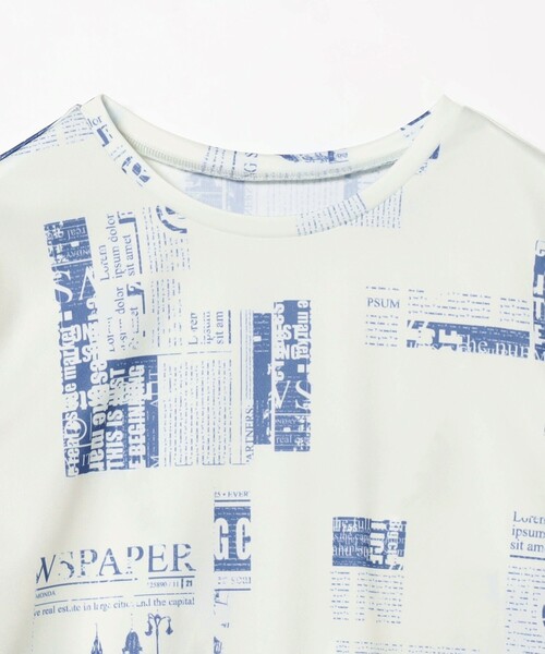 Ray BEAMS（レイビームス）の「Ray BEAMS / ニュース ペーパー プリント Tシャツ（Tシャツ/カットソー・レディース・ベージュ/ブルー系その他3・ONE SIZE）」の20枚目の写真