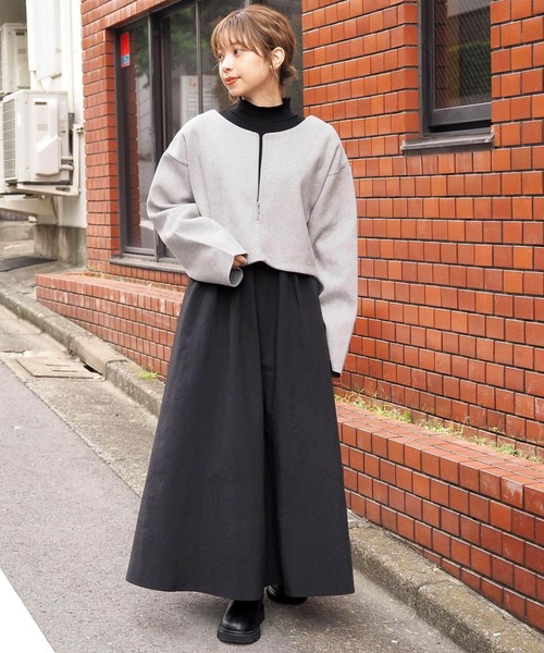 tiptop（ティップトップ）の「【アンサンブル/2024AW新色登場】カットメルトンプルオーバー×ワンピースSET（ワンピース・レディース・ブラック/グリーン/グレー/チャコールグレー・FREE）」の12枚目の写真