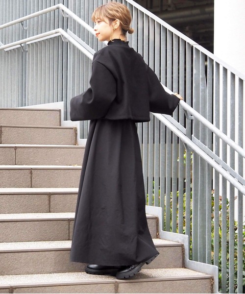 tiptop（ティップトップ）の「【アンサンブル/2024AW新色登場】カットメルトンプルオーバー×ワンピースSET（ワンピース・レディース・ブラック/グリーン/グレー/チャコールグレー・FREE）」の11枚目の写真