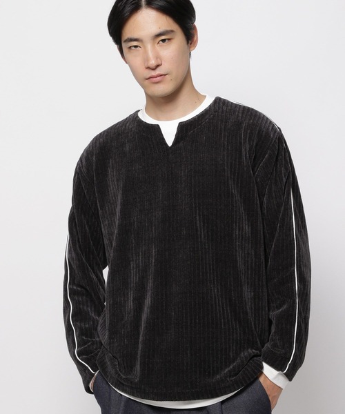 NUMERALS（ヌメラルズ）の「[NUMERALS]リアルレイヤードTシャツ（Tシャツ/カットソー・メンズ・ベージュ/ブラック・LARGE/MEDIUM）」の2枚目の写真