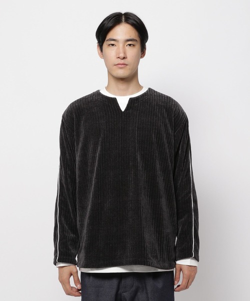 NUMERALS（ヌメラルズ）の「[NUMERALS]リアルレイヤードTシャツ（Tシャツ/カットソー・メンズ・ベージュ/ブラック・LARGE/MEDIUM）」の7枚目の写真