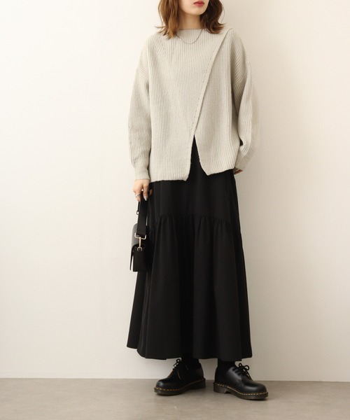 ニット セーター atONE 2Wayクロスアシメセーター レディース atONE ニット セーター 2Wayクロスアシメセーター レディース