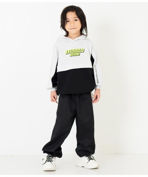 ANAP kids（アナップキッズ）の「配色切替裾ドロスト裏毛スウェットパーカー（パーカー・キッズ・ライトグレー/ホワイト/ラベンダー・120cm/130cm/110cm）」の9枚目の写真