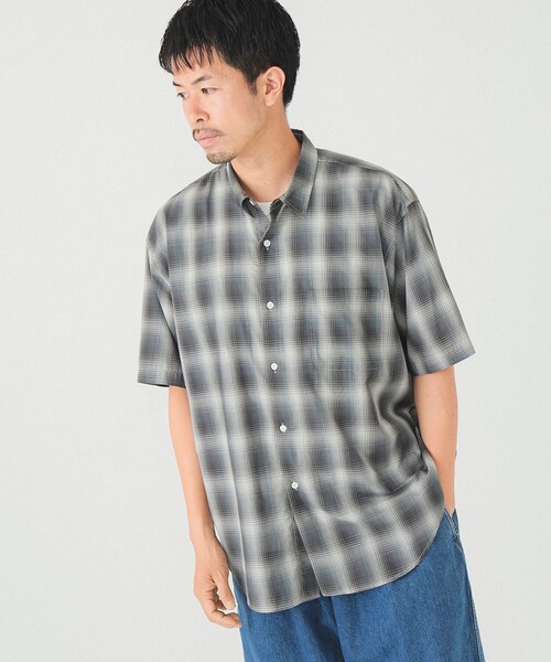 BEAMS（ビームス）の「BEAMS / オンブレチェック イージー シャツ（シャツ/ブラウス・メンズ・ブラウン/グレー・L/M/S/XL）」の7枚目の写真