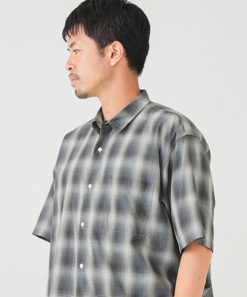 BEAMS（ビームス）の「BEAMS / オンブレチェック イージー シャツ（シャツ/ブラウス・メンズ・ブラウン/グレー・L/M/S/XL）」の8枚目の写真