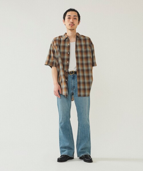 BEAMS（ビームス）の「BEAMS / オンブレチェック イージー シャツ（シャツ/ブラウス・メンズ・ブラウン/グレー・L/M/S/XL）」の3枚目の写真