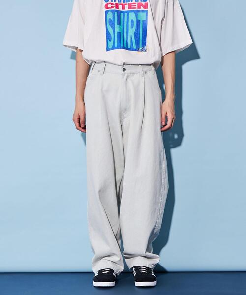 CITEN（シテン）の「＜CITEN＞エクストラ ワイドレッグ ジーンズ ホワイト（デニムパンツ・メンズ・ホワイト・S/M/L）」の7枚目の写真