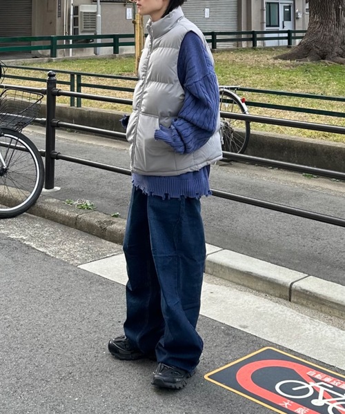 Never mind the XU / Chikashitsu+（ネバーマインド ザ エックスユー / チカシツプラス）の「【nmtc+】parachute denim pants / 【エヌエムティーシープラス】パラシュートデニムパンツ（デニムパンツ・メンズ・ブルー/ブラック・L/M）」の6枚目の写真