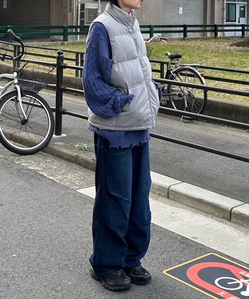 Never mind the XU / Chikashitsu+（ネバーマインド ザ エックスユー / チカシツプラス）の「【nmtc+】parachute denim pants / 【エヌエムティーシープラス】パラシュートデニムパンツ（デニムパンツ・メンズ・ブルー/ブラック・L/M）」の7枚目の写真