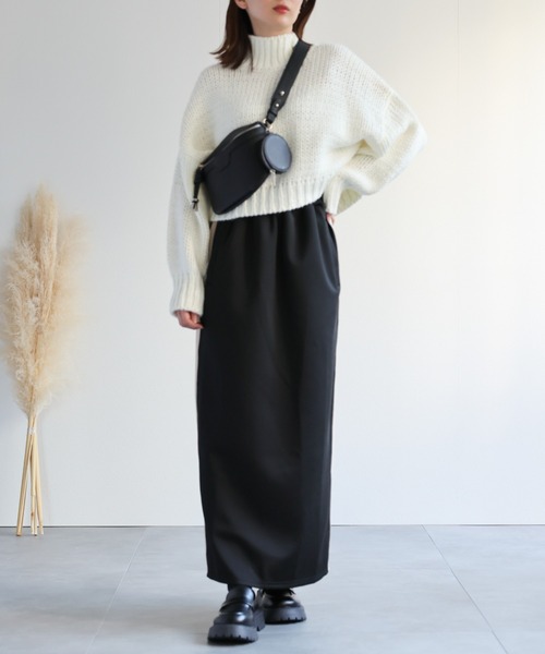 sakishimatokyo(サキシマトーキョー)の「ロービングハイネック クロップド丈プルオーバー(ニット/セーター・レディース・イエロー/オフホワイト/ブルー/グレー/ブラック・FREE)」の8枚目の写真