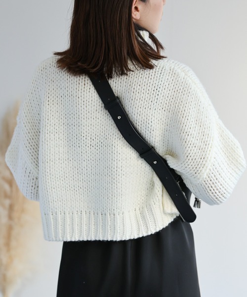 ニット セーター ロービングハイネック クロップド丈プルオーバー レディース sakishimatokyo ニット セーター ロービングハイネック