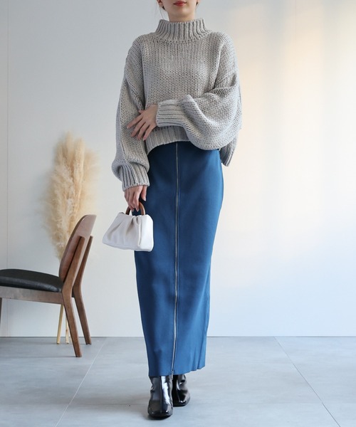 sakishimatokyo(サキシマトーキョー)の「ロービングハイネック クロップド丈プルオーバー(ニット/セーター・レディース・イエロー/オフホワイト/ブルー/グレー/ブラック・FREE)」の17枚目の写真