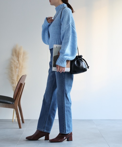 ニット セーター ロービングハイネック クロップド丈プルオーバー レディース sakishimatokyo ニット セーター ロービングハイネック
