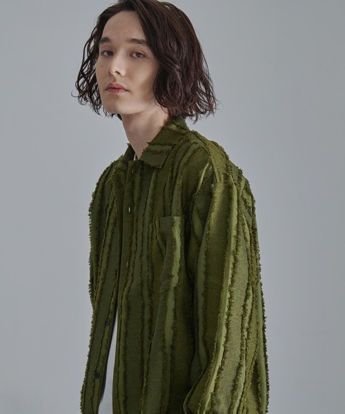 Revo.（レボ）の「【Revo.】フリンジストライプロングスリーブシャツ/メンズ（シャツ/ブラウス・メンズ・カーキ/ブラック/ホワイト・L/M）」の15枚目の写真