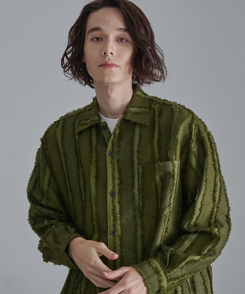 Revo.（レボ）の「【Revo.】フリンジストライプロングスリーブシャツ/メンズ（シャツ/ブラウス・メンズ・カーキ/ブラック/ホワイト・L/M）」の21枚目の写真