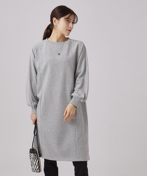 SHOO・LA・RUE（シューラルー）の「◆【洗える】裏地あったか 切替スウェットワンピース【SHOO WARM】（ワンピース・レディース・ベージュ/ライトグレー/ブラック・00）」の11枚目の写真