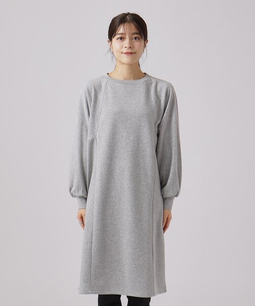 SHOO・LA・RUE（シューラルー）の「◆【洗える】裏地あったか 切替スウェットワンピース【SHOO WARM】（ワンピース・レディース・ベージュ/ライトグレー/ブラック・00）」の20枚目の写真