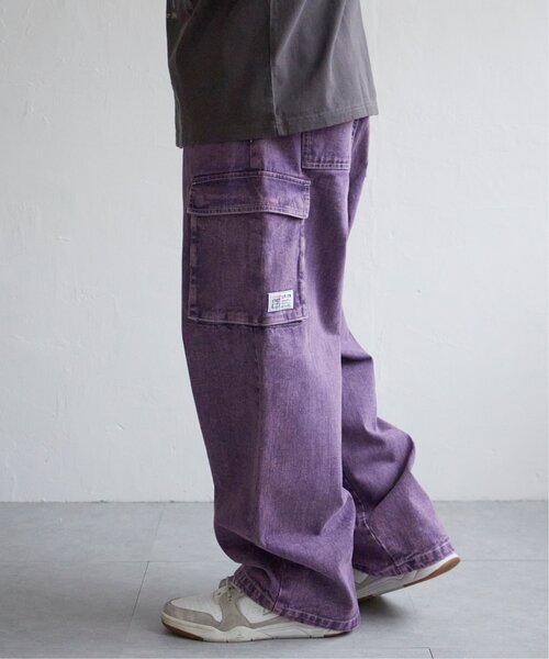 VISION STREET WEAR(ヴィジョンストリートウェア)の「VISION STREET WEAR ビジョンストリートウェア ロゴデニムカーゴパンツ(デニムパンツ・メンズ・ブラウン/ブラック/グレー/オリーブ/パープル/スカイブルー/レッド/ネイビー・LL/M/L)」の7枚目の写真