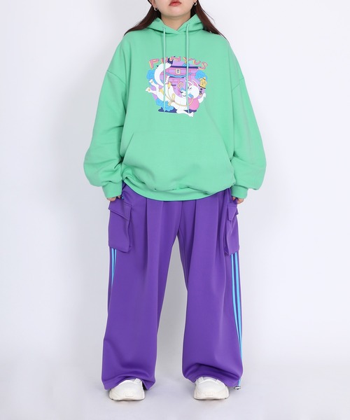 PUNYUS(プニュズ)の「裏起毛稲荷ビッグパーカー(パーカー・レディース・グリーン/サックスブルー/ピンク・3/4)」の13枚目の写真
