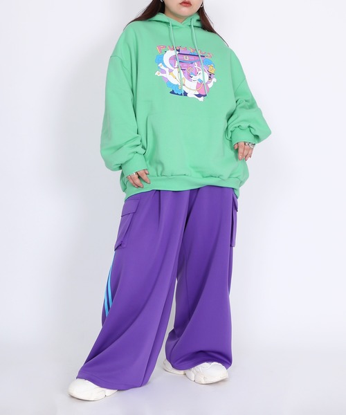 PUNYUS(プニュズ)の「裏起毛稲荷ビッグパーカー(パーカー・レディース・グリーン/サックスブルー/ピンク・3/4)」の16枚目の写真