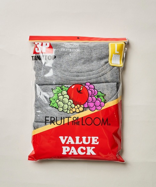 FRUIT OF THE LOOM(フルーツオブザルーム)の「【FRUIT OF THE LOOM/フルーツオブザルーム】リブタンクトップ3Pパック(タンクトップ・メンズ・ホワイト/ブラック/グレー・LARGE/MEDIUM/X-LARGE)」の7枚目の写真