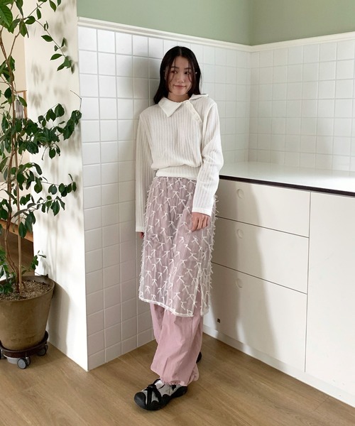 UNE MANSION（ユヌマンション）の「【男女兼用/UNISEX】【オーバーサイズ】メンズライクスポーティーカーゴサイドリボンナイロンプルオンパンツ（カーゴパンツ・レディース・ホワイト/ピンク/ブラック/グレー・FREE）」の19枚目の写真