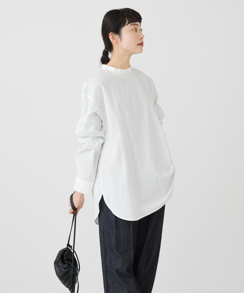 かぐれ コットンシルクバックリボンブラウス グレー かぐれ（カグレ）の「コットンシルクバックリボンブラウス