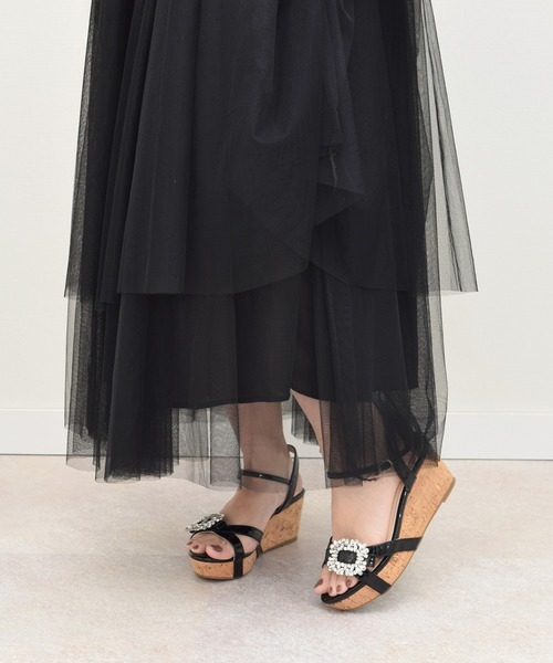 Bridget Birkin（ブリジットバーキン）の「【Bridget Birkin】バックルビジューコルクウエッジサンダル(542127)（サンダル・レディース・ピンク/アイボリー/ブラック・24.5/24/23.5/23/22.5）」の10枚目の写真