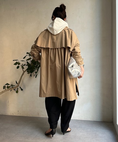 DouDou（ドゥドゥ）の「テントコート（トレンチコート・レディース・カーキ/ベージュ・FREE）」の7枚目の写真