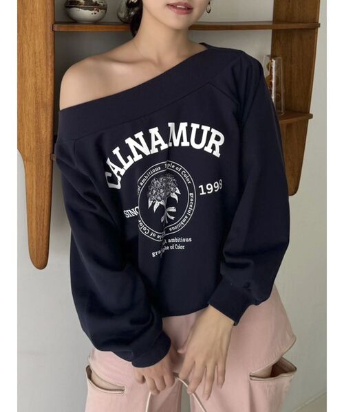 CALNAMUR(カルナムール)の「【CALNAMURコラボ】カルミアプリント オフショルダー プルオーバー(スウェット・レディース・グレー/ネイビー/イエロー・FREE)」の11枚目の写真