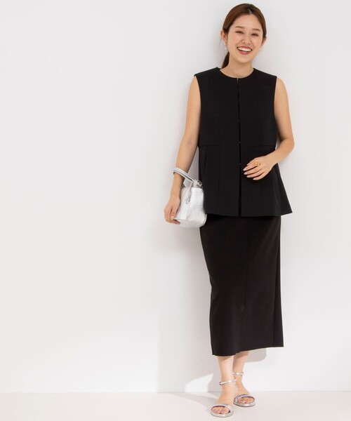 FLORENT 23AW ツイルストレッチベスト ジレ ノースリーブ 黒 M FLORENT 23AW ツイルストレッチベスト ジレ ノースリーブ 黒 M