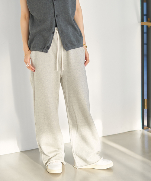 プラージュ　スウェットワイドストレートパンツ白　36 plage スウェットワイドストレートパンツ 白 36サイズ セール