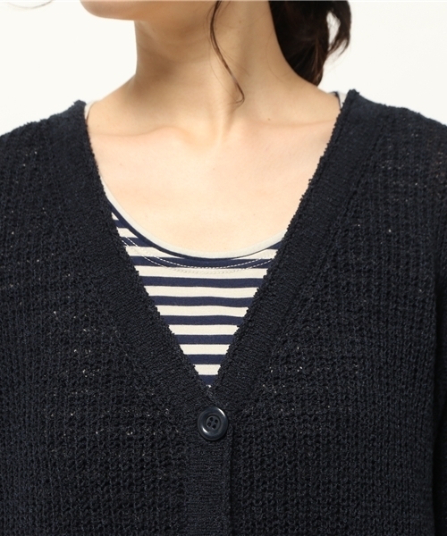 OUTLET（アウトレット）の「【Kastane】ユルKnitVカーデ（ニット/セーター・レディース・ピンク/オフホワイト/ネイビー・FREE）」の7枚目の写真