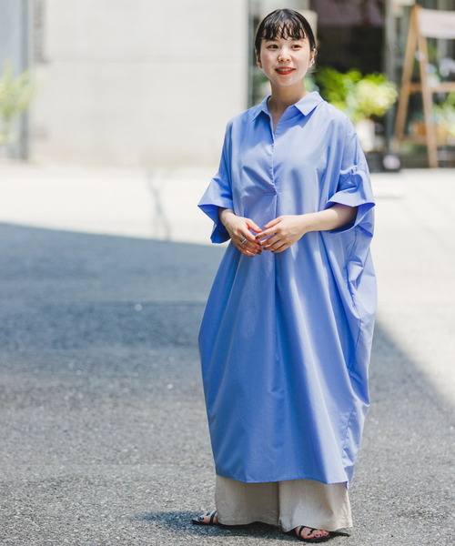 ITEMS URBANRESEARCH(アイテムズ アーバンリサーチ)の「ドルマンシャツワンピース(ワンピース・レディース・ブルー/グレー系その他/チャコールグレー・FREE)」の16枚目の写真