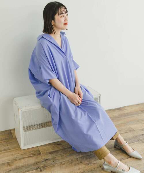 ITEMS URBANRESEARCH(アイテムズ アーバンリサーチ)の「ドルマンシャツワンピース(ワンピース・レディース・ブルー/グレー系その他/チャコールグレー・FREE)」の21枚目の写真