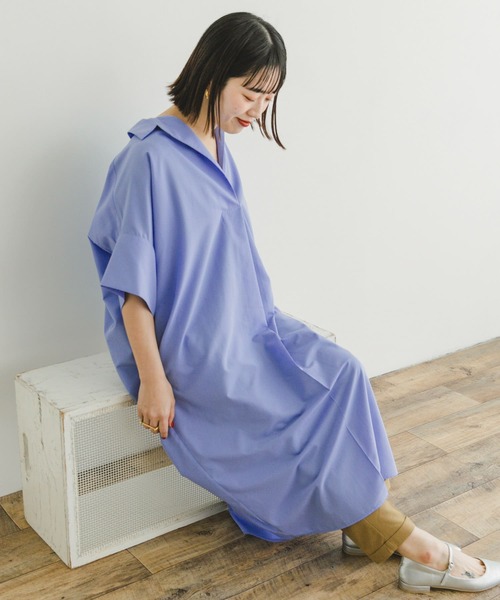 ITEMS URBANRESEARCH(アイテムズ アーバンリサーチ)の「ドルマンシャツワンピース(ワンピース・レディース・ブルー/グレー系その他/チャコールグレー・FREE)」の22枚目の写真